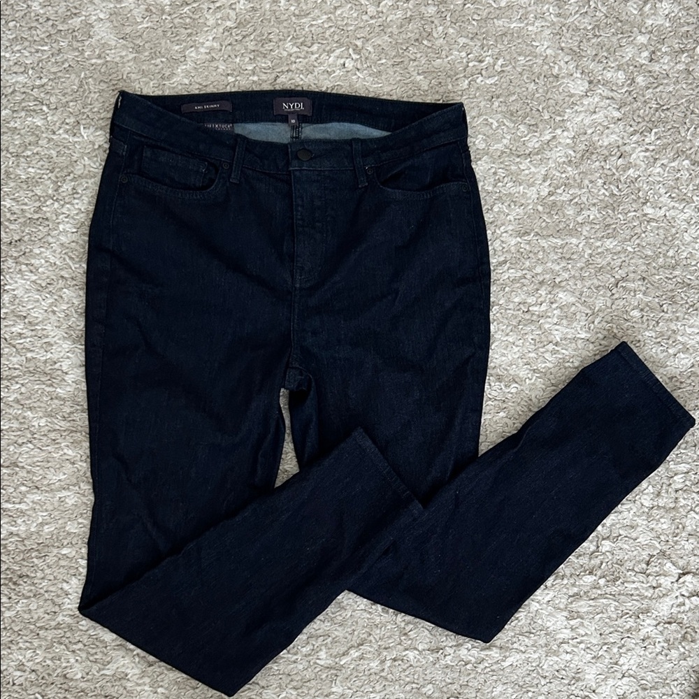 NYDJ Women's Dark Blue Skinny Jeans lift and tuk technology AMI skinny 10
